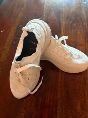 Vessi White Knit Platform Sneakers